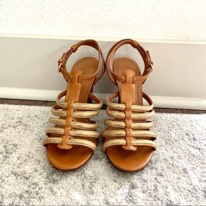 Tory Burch Brown & Gold Metallic Heels | 8 M